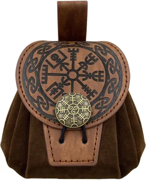 Old Styles Belt Bag for Women Man Medieval Wallets Small Cube Bag Embossed Coin Bag PU Leather Waist Bag Side Pack