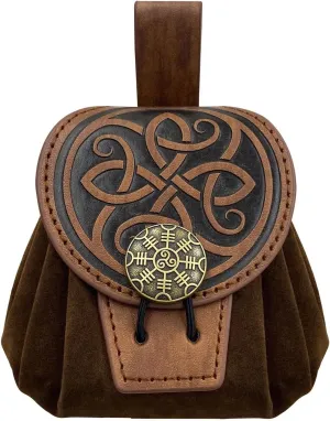 Old Styles Belt Bag for Women Man Medieval Wallets Small Cube Bag Embossed Coin Bag PU Leather Waist Bag Side Pack