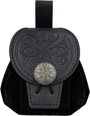 Old Styles Belt Bag for Women Man Medieval Wallets Small Cube Bag Embossed Coin Bag PU Leather Waist Bag Side Pack