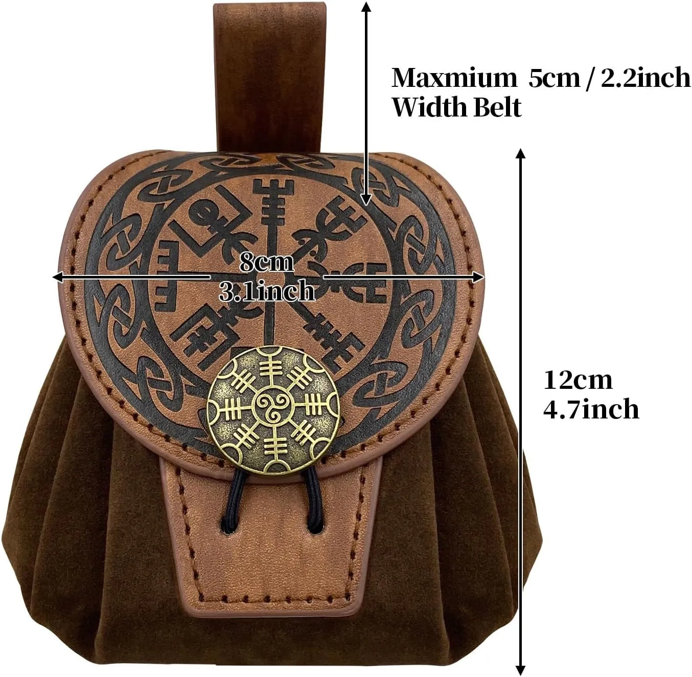 Old Styles Belt Bag for Women Man Medieval Wallets Small Cube Bag Embossed Coin Bag PU Leather Waist Bag Side Pack