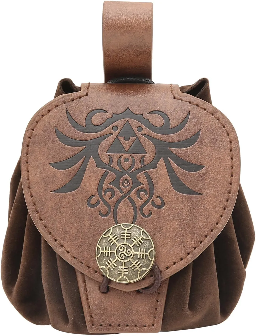 Old Styles Belt Bag For Women Man Medieval Wallets Small Cube Bag PU Leather Waist Bag Side Pack Embossed Coin Bag