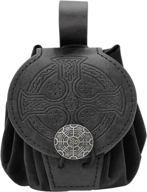 Old Styles Belt Bag For Women Man Medieval Wallets Small Cube Bag PU Leather Waist Bag Side Pack Embossed Coin Bag