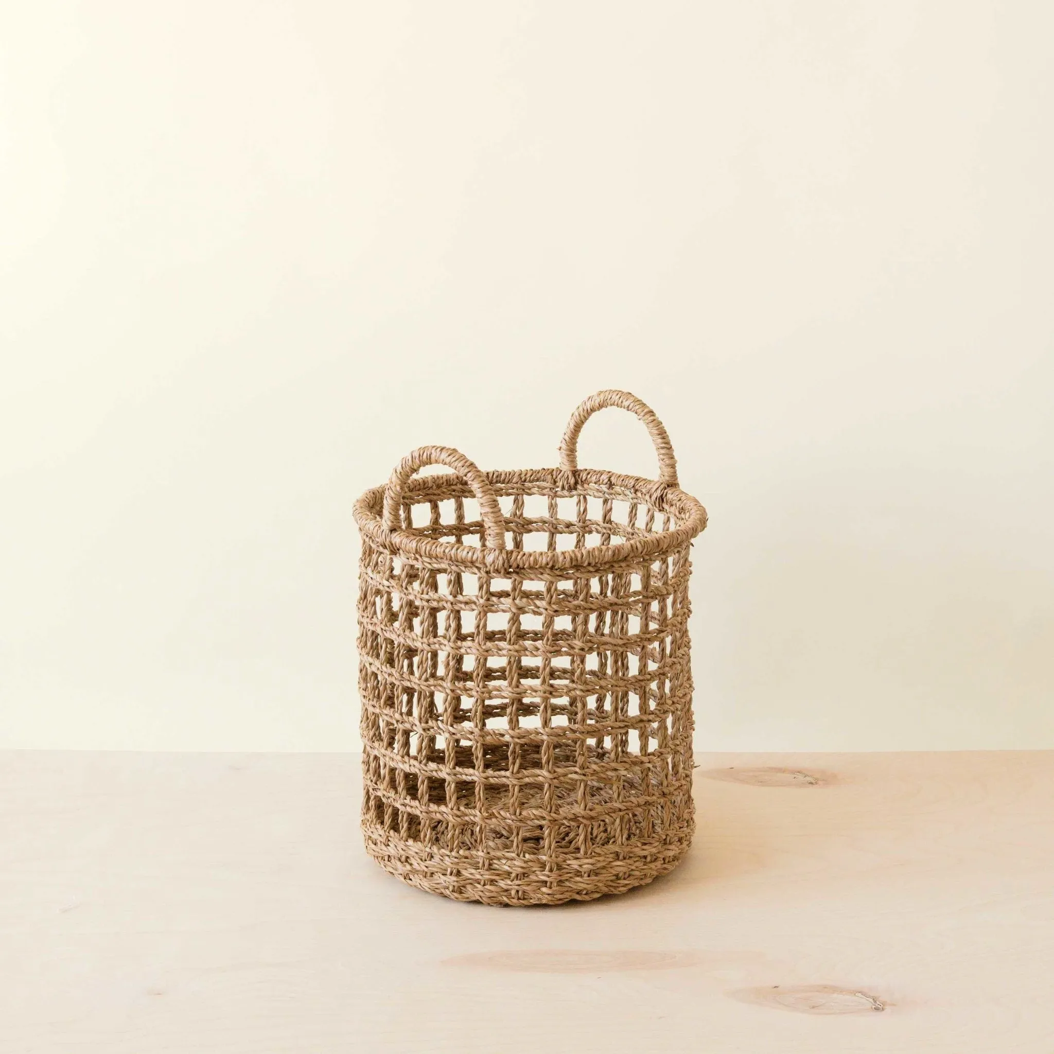 Open Weave Baskets with Handle, set of 3 - Storage Baskets