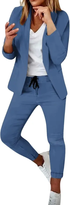 Pants Suits for Women Dressy Business Casual Outfits Blazer Sets Pant Suits 2 Piece Set Work Outfits Office Clothing