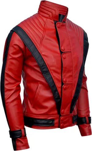 Party&Dance wear - Red & Black leather Jacket - FAUX Leather - Singer Cosplay