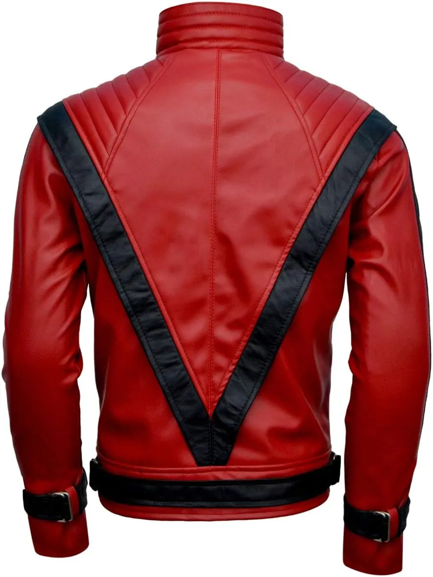 Party&Dance wear - Red & Black leather Jacket - FAUX Leather - Singer Cosplay
