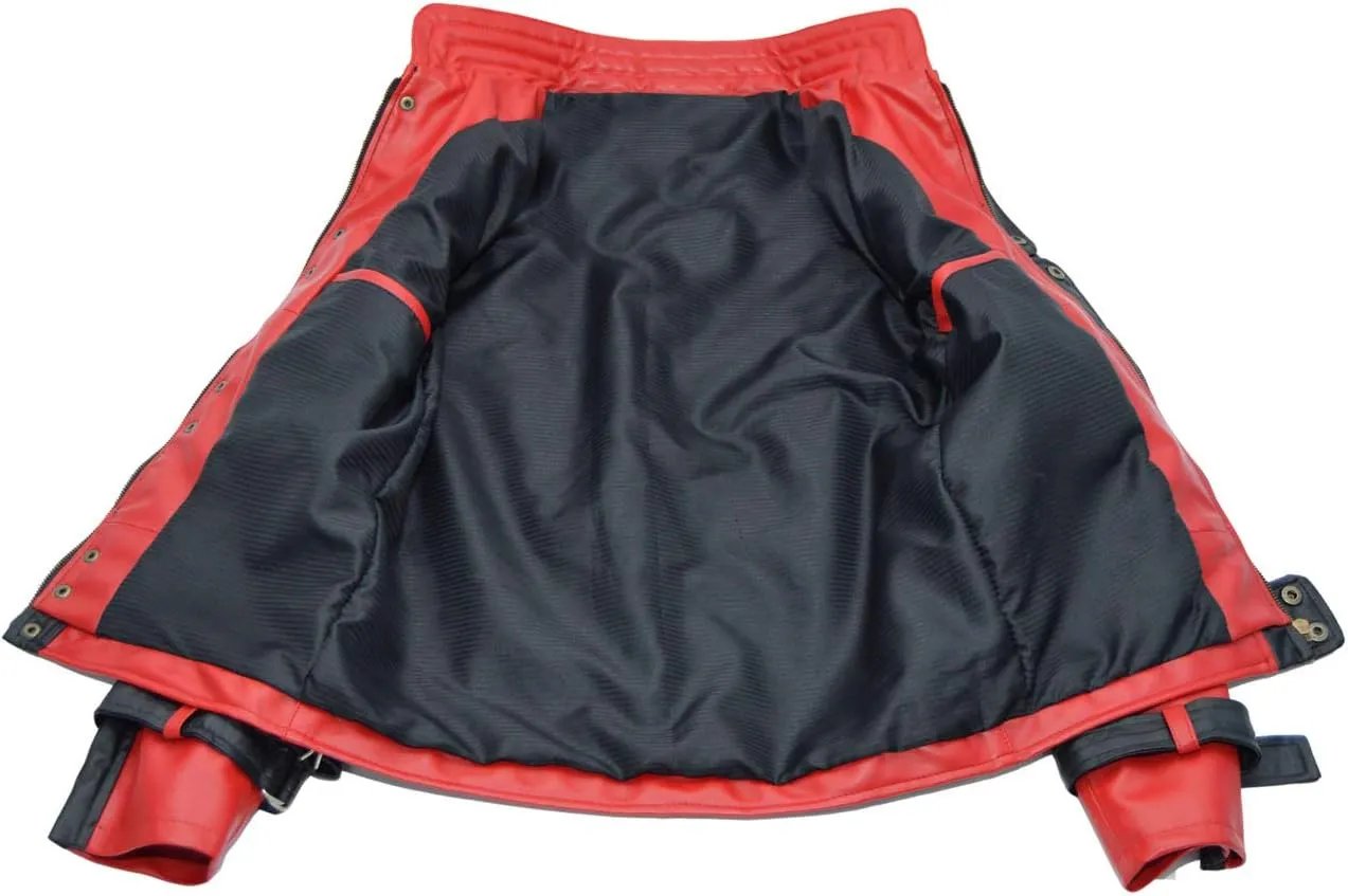 Party&Dance wear - Red & Black leather Jacket - FAUX Leather - Singer Cosplay