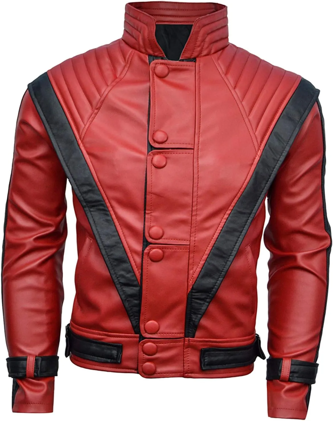 Party&Dance wear - Red & Black leather Jacket - FAUX Leather - Singer Cosplay