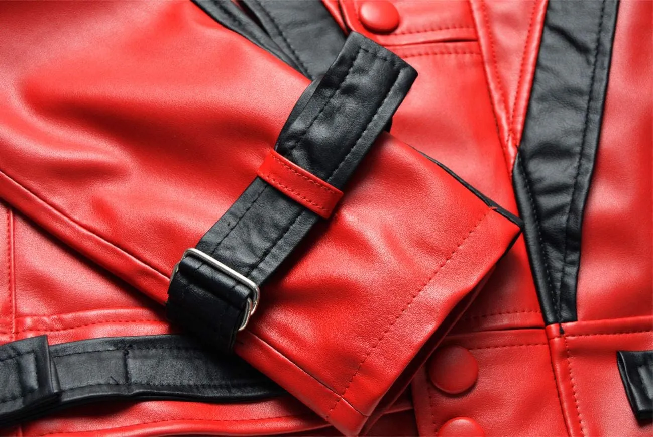 Party&Dance wear - Red & Black leather Jacket - FAUX Leather - Singer Cosplay