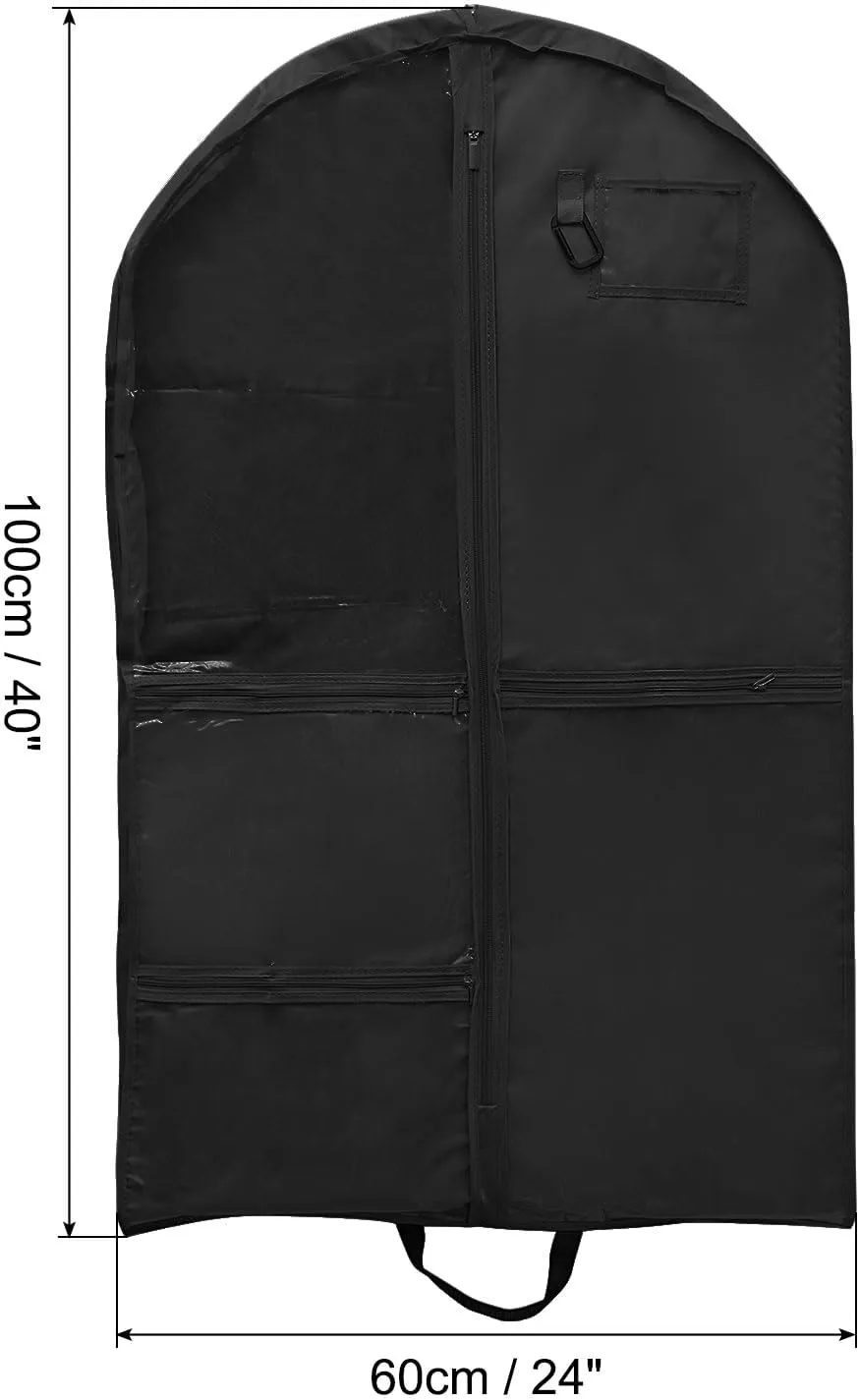 PATIKIL Garment Bags for Dance Costumes, 40 Inch Hanging Garment Bag with 4 Pockets Name Tag Handles for Dance Competition Skating, Black