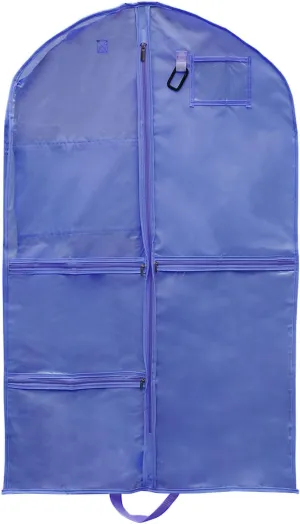 PATIKIL Garment Bags for Dance Costumes, 40 Inch Hanging Garment Bag with 4 Pockets Name Tag Handles for Dance Competition Skating, Blue