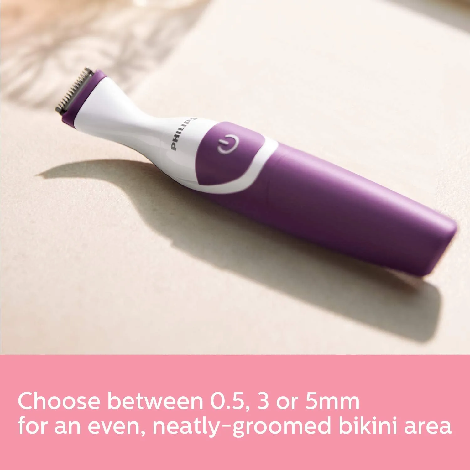 Philips BRT383/15 Bikini Trimmer for Women Rechargeable Cordless Wet & Dry Trimmer with 3 Length Settings 180mins Runtime