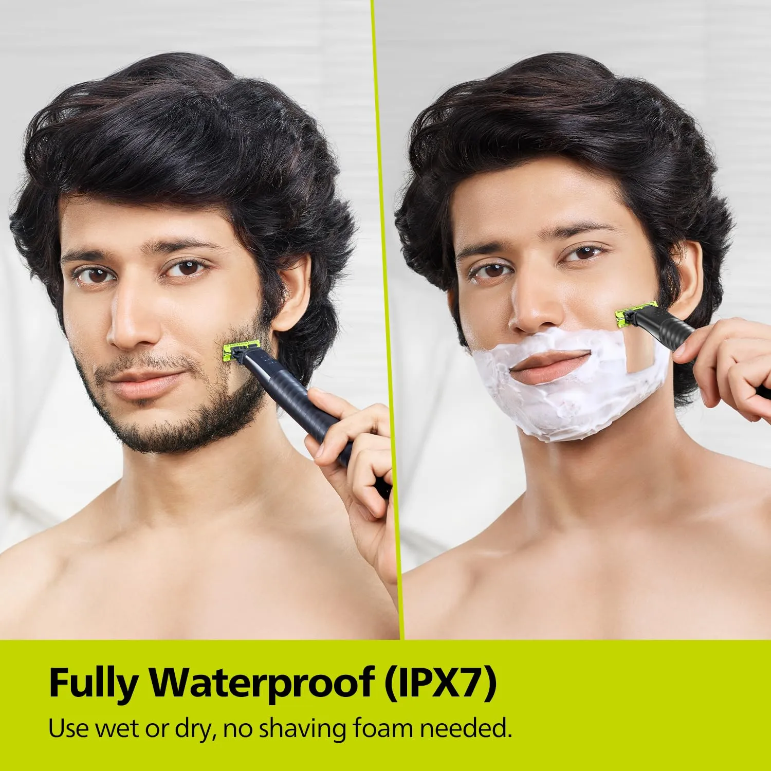 Philips QP1424/10 OneBlade Hybrid Trimmer and Shaver with Dual Protection Technology for No Nicks and Cuts as Blade Never Touches Skin