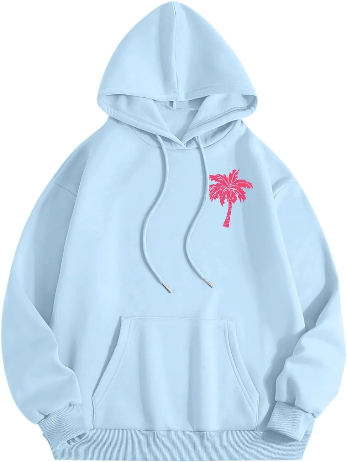 Pink Tracksuit For Women Y2K Drawstring Pullover Shirt Jogger Sweatpant Aesthetic Preppy Hoodies For Teen Girls Baggy
