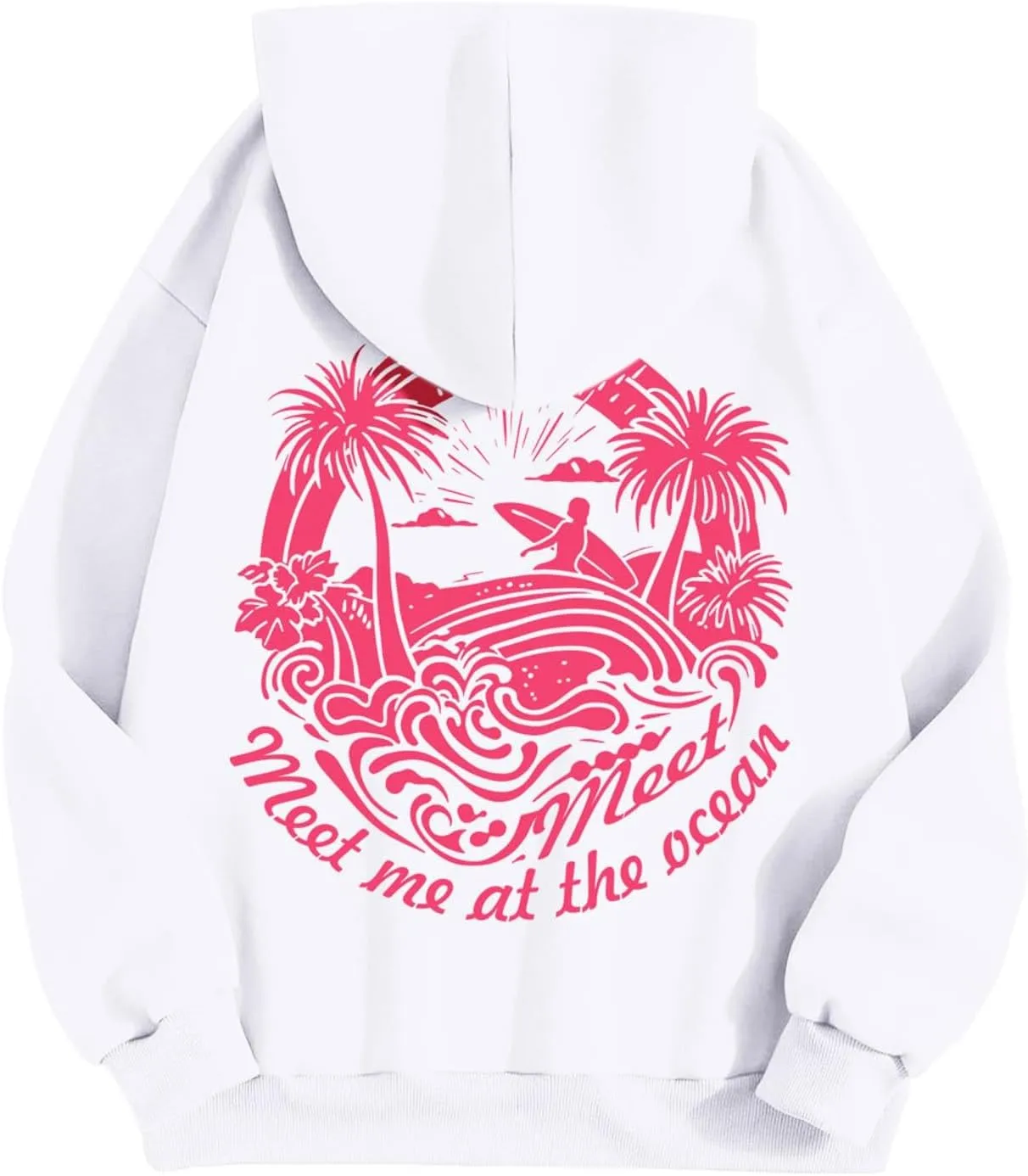 Pink Tracksuit For Women Y2K Drawstring Pullover Shirt Jogger Sweatpant Aesthetic Preppy Hoodies For Teen Girls Baggy