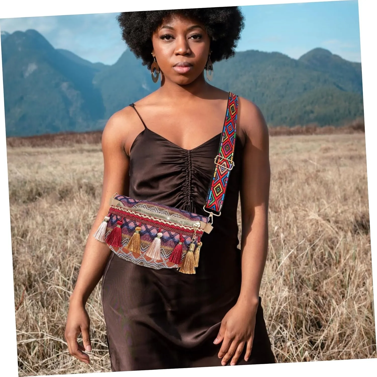 Polyester Small Square Bag Ethnic Style Chest Bag Fashion Waist Pack Easy Garments