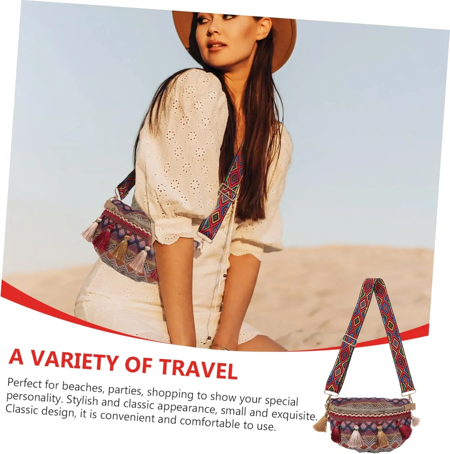 Polyester Small Square Bag Ethnic Style Chest Bag Fashion Waist Pack Easy Garments