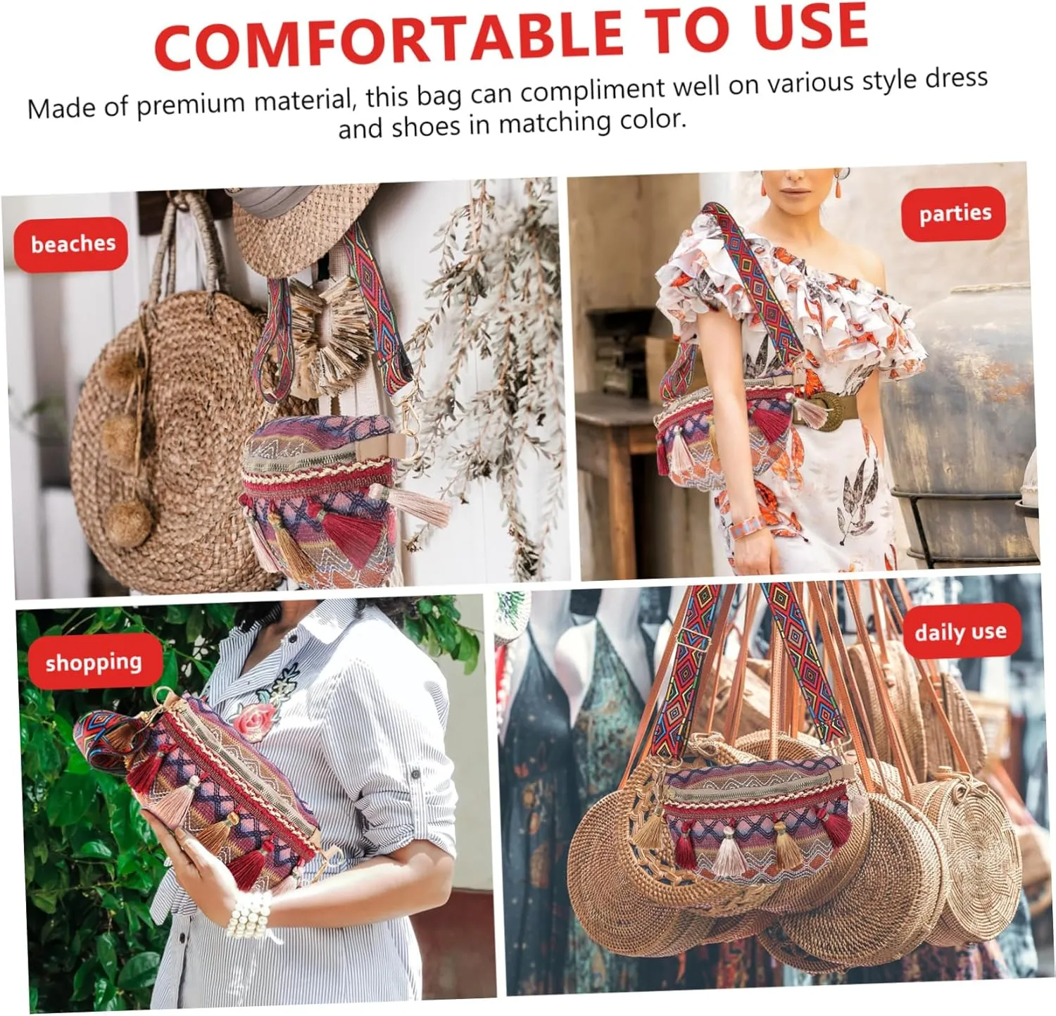 Polyester Small Square Bag Ethnic Style Chest Bag Fashion Waist Pack Easy Garments