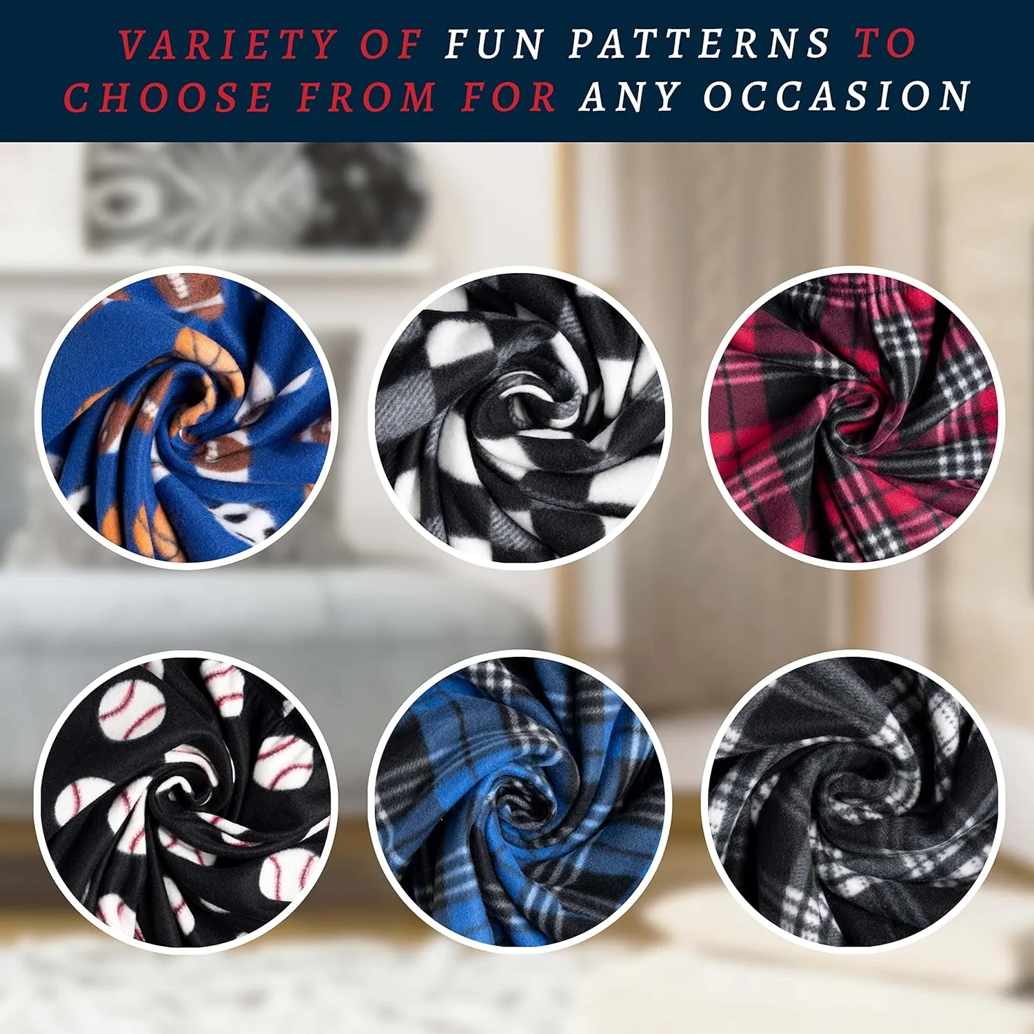 Premium Wear Men's Lounge Pants Fleece Pajamas with Pockets