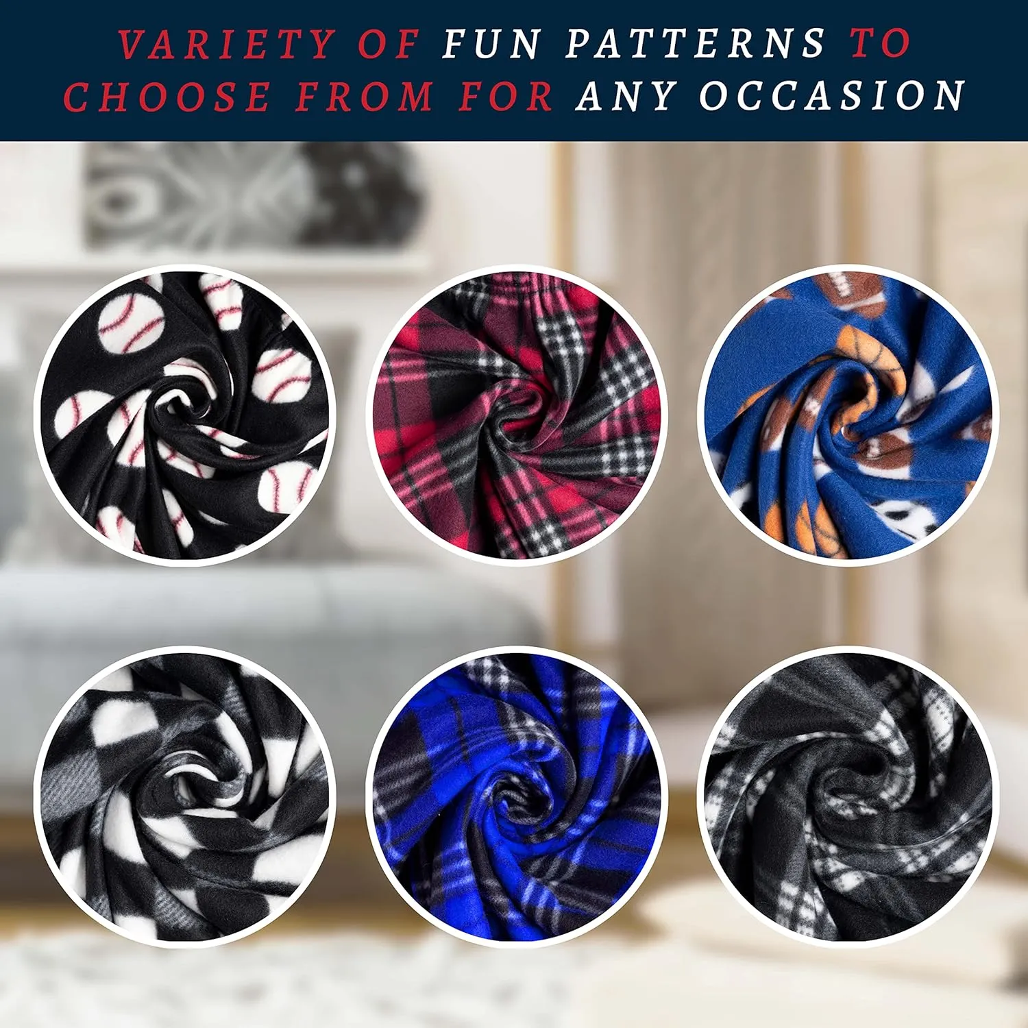 Premium Wear Men's Lounge Pants Fleece Pajamas with Pockets