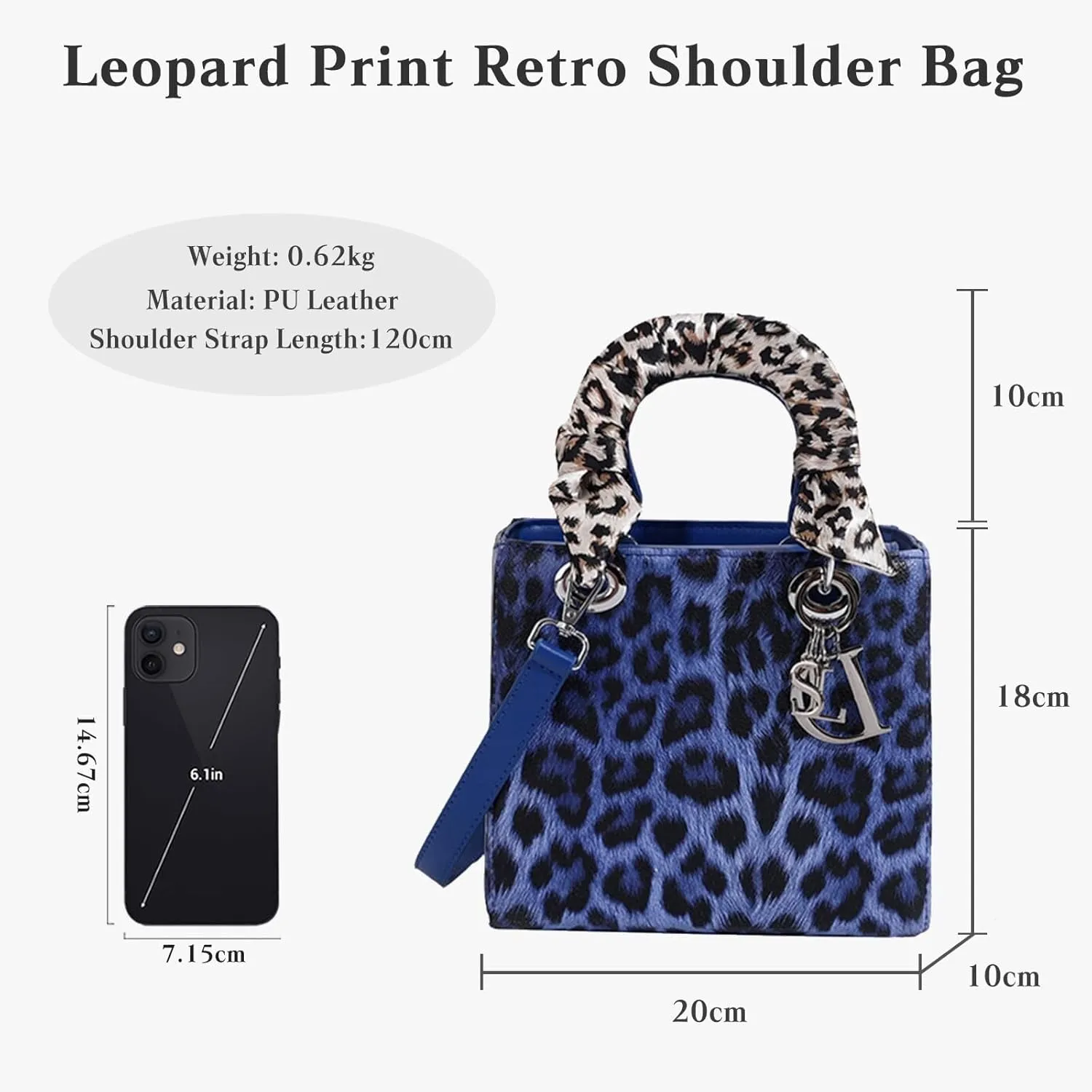 PU Leather Shoulder Handbag for Women Fashion Messenger Satchel Elegant Hobo Top Leopard Print Crossbody Bag