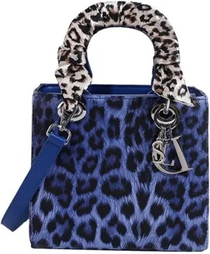 PU Leather Shoulder Handbag for Women Fashion Messenger Satchel Elegant Hobo Top Leopard Print Crossbody Bag