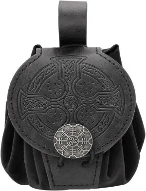 PU Leather Waist Bag Old Styles Belt Bag Medieval Cube Bag Cosplay Side Pack