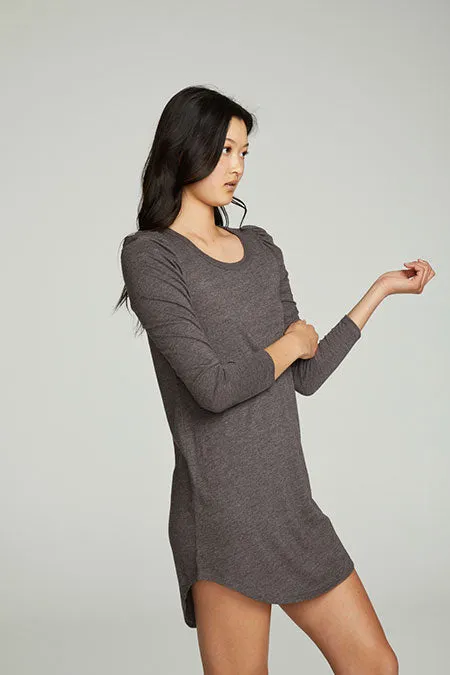 Puff Sleeve Shirttail Hi Lo Dress