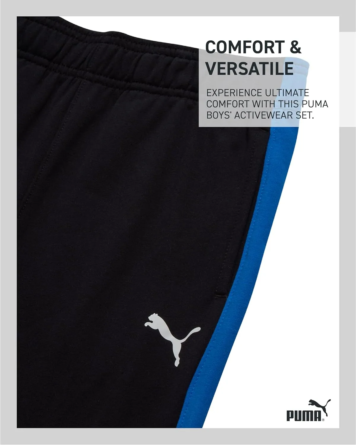 PUMA Boys' Jogger Set -2 Piece Active Fleece Pullover Graphic Hoodie Sweatshirt and Sweatpants for Boys (8-16)