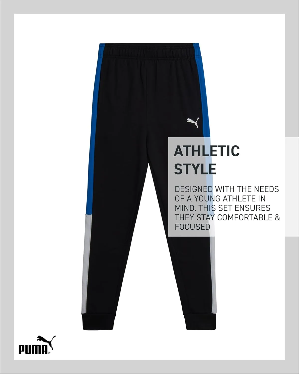 PUMA Boys' Jogger Set -2 Piece Active Fleece Pullover Graphic Hoodie Sweatshirt and Sweatpants for Boys (8-16)