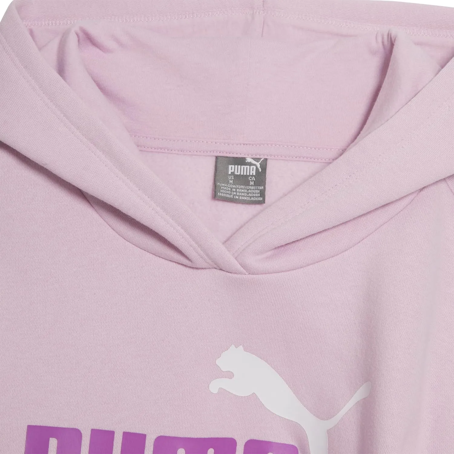PUMA Girls' Core Logo Fleece Pullover Hoodie