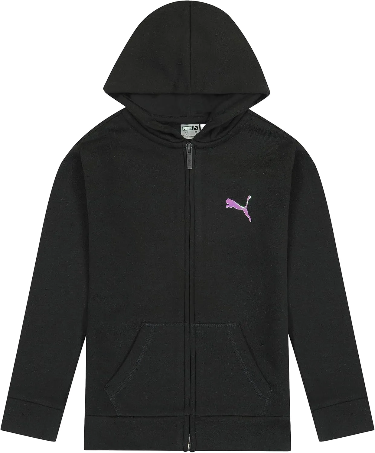 PUMA Girls' Core Logo Zip Up Hoodie