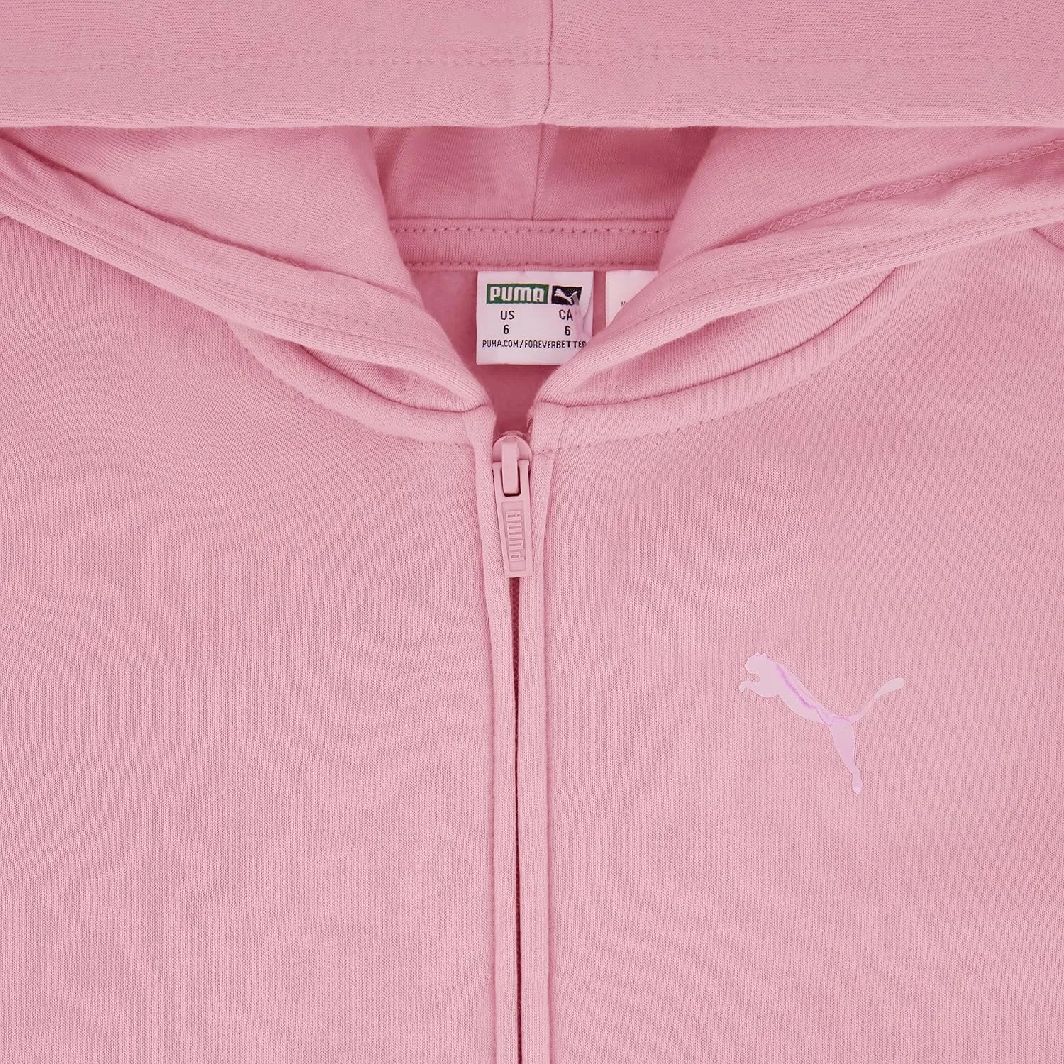 PUMA Girls' Core Logo Zip Up Hoodie