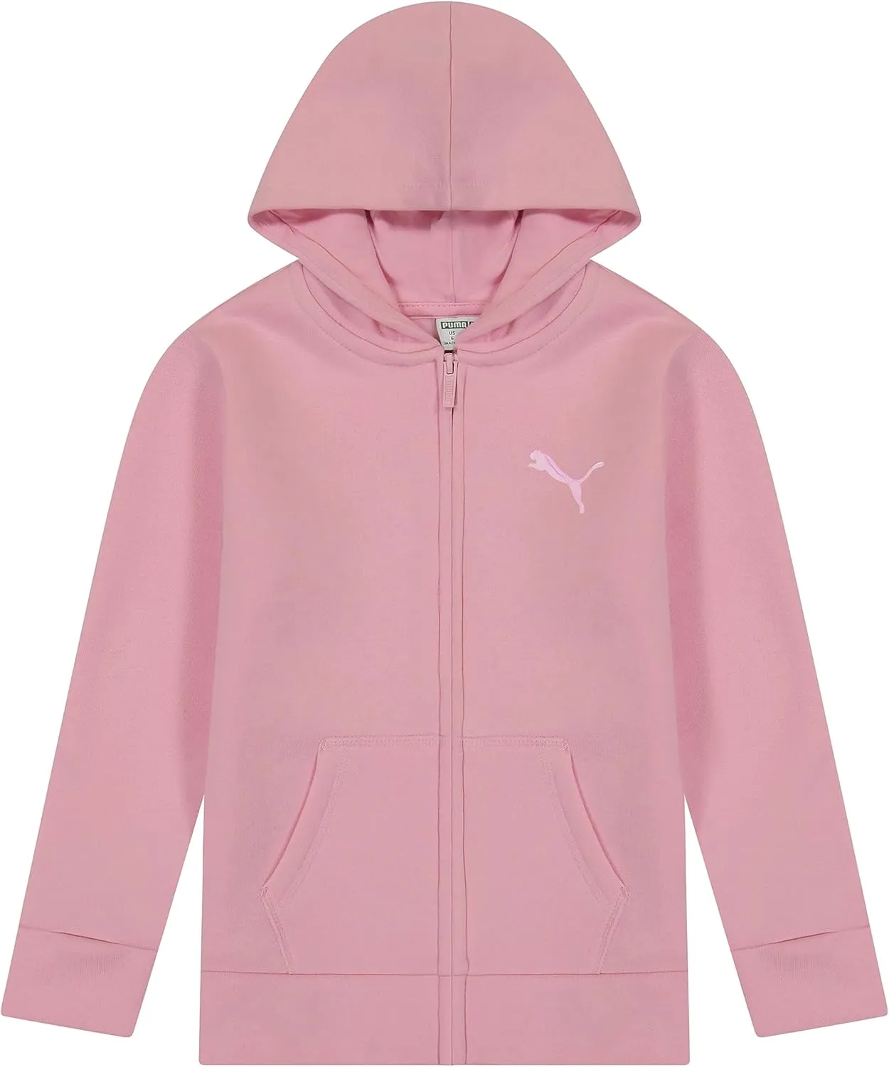 PUMA Girls' Core Logo Zip Up Hoodie