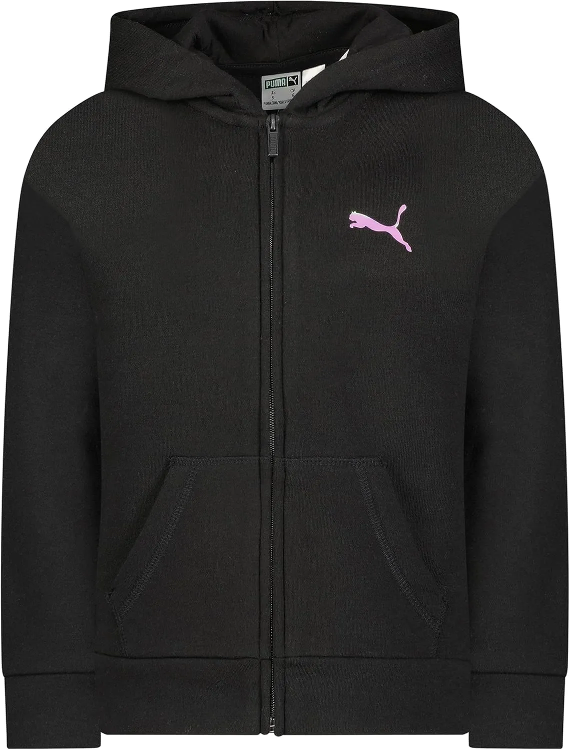 PUMA Girls' Core Logo Zip Up Hoodie