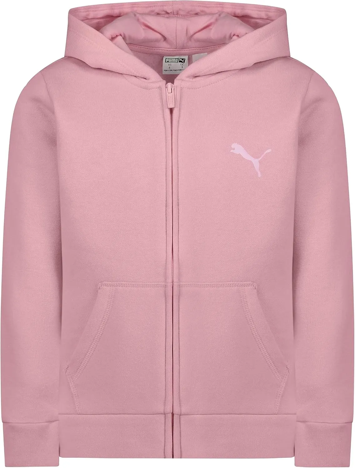 PUMA Girls' Core Logo Zip Up Hoodie
