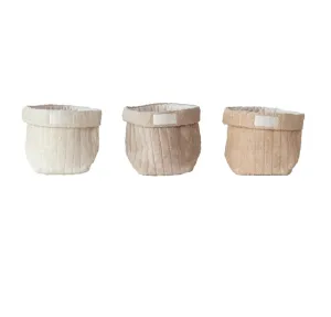 Quilted Cotton Terry Cloth Folding Baskets, 3 Colors