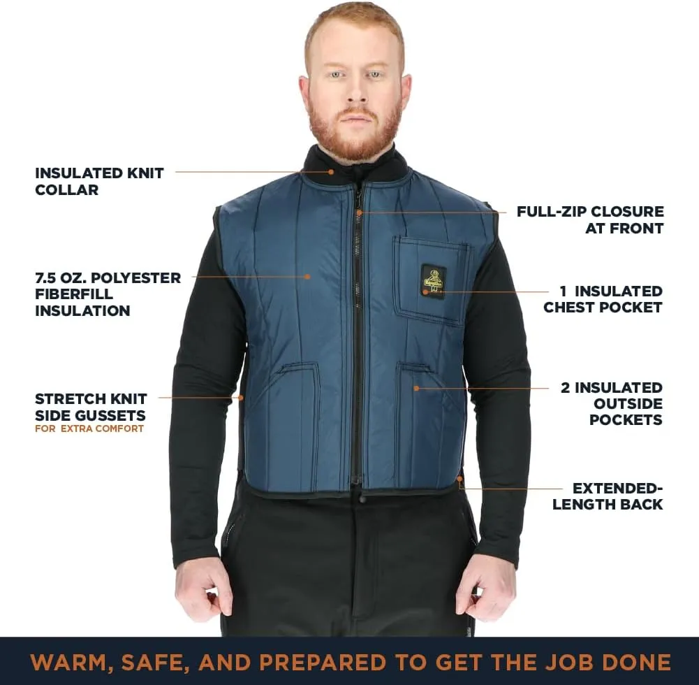 RefrigiWear Mens Cooler Wear Insulated Water-Resistant Vest, 10F (-12F), (Size), (Color)