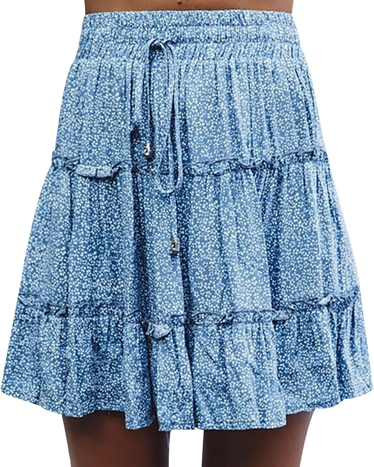 RKSTN Skirts for Women High Waist Ruffled Floral Print Skorts Bohe Beach Short Skirt Tennis Skirt Summer Casual Skirt