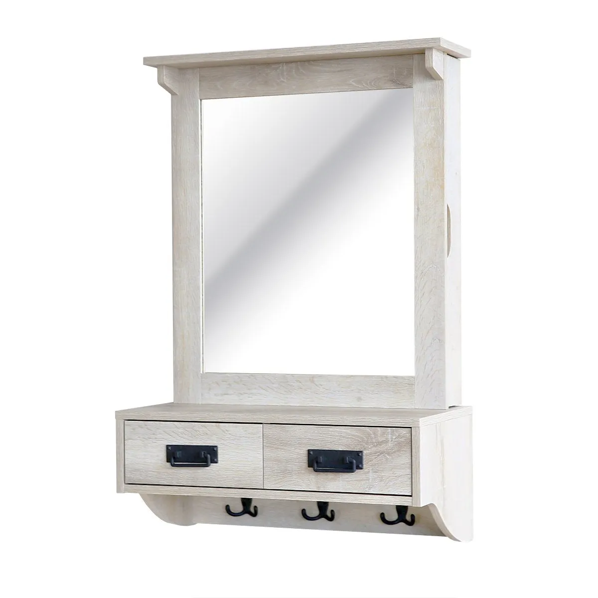 Roomfitters Wall Mount Bathroom Medicine Cabinet Vanity Mirror Storage Cabinet with Side Cork Board Jewelry, White Oak