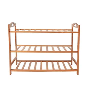 Saim Bamboo Shoe Rack Storage Shelf 3-Tier Multifunctional Bathroom Kitchen Living Room Holder Organizer