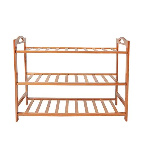 Saim Bamboo Shoe Rack Storage Shelf 3-Tier Multifunctional Bathroom Kitchen Living Room Holder Organizer