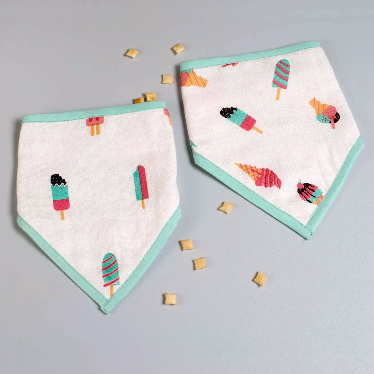 Scoops & Smiles Bandana Bibs <br> Set of 2