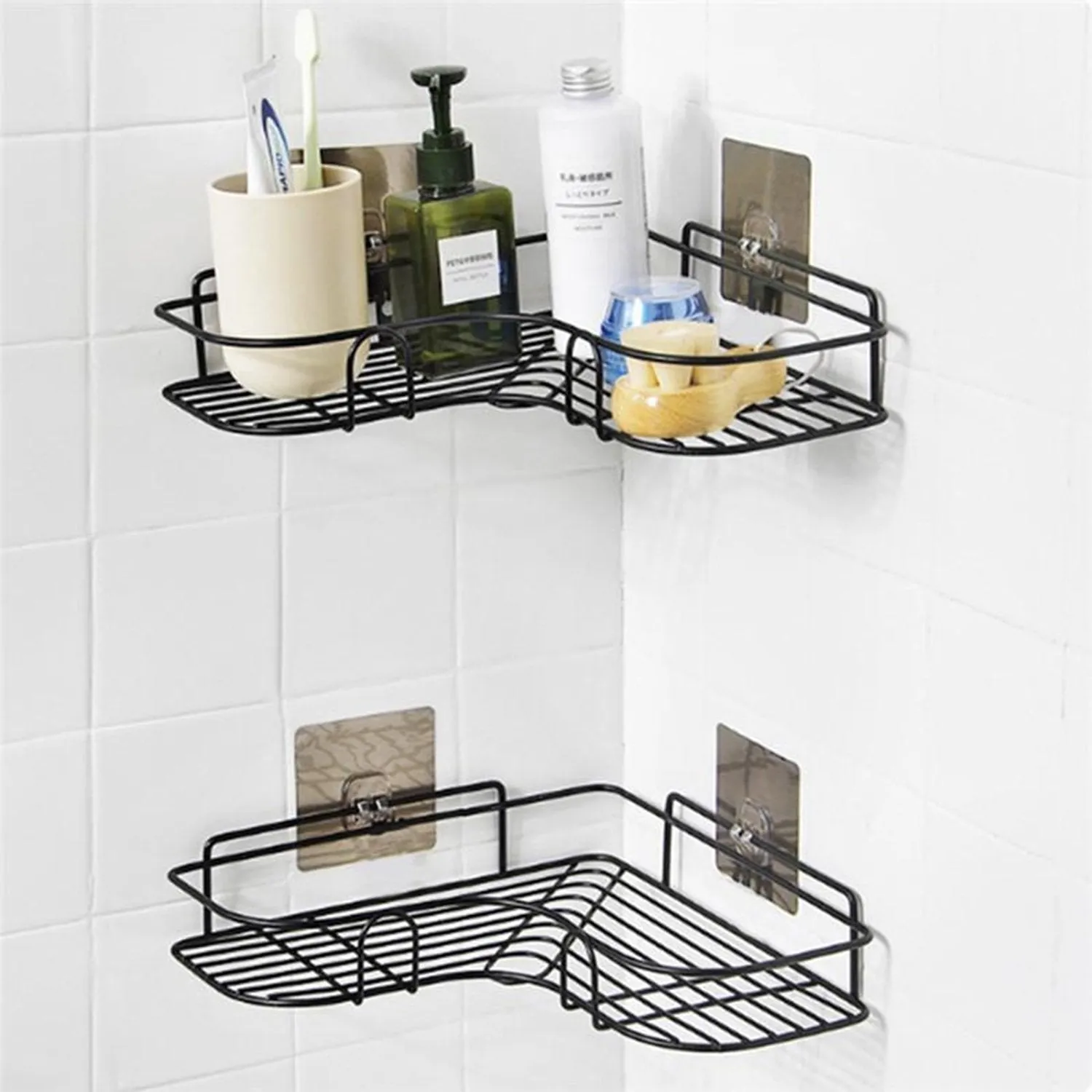 Self-Adhesive Corner Shelf Organizer for Kitchen & Bath