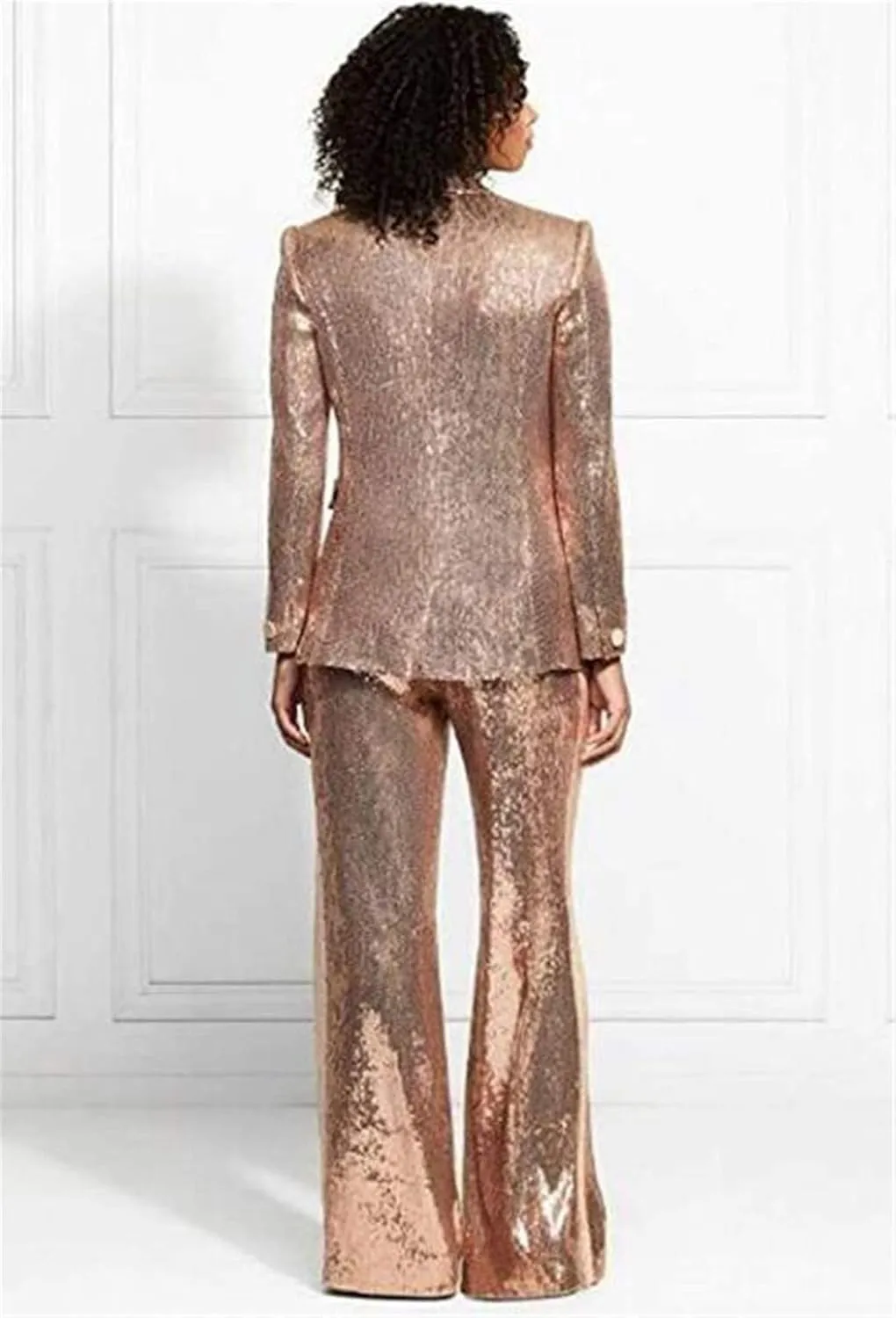 Sequins Women Suits Set Blazer Ladies Wedding Tuxedos Party Wear Suits