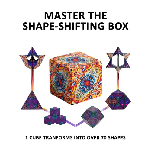 SHASHIBO Shape Shifting Box - Award-Winning, Patented Fidget Cube w/ 36 Rare Earth Magnets - Extraordinary 3D Magic Cube – Shashibo Cube Magnet Fidget Toy Transforms Into Over 70 Shapes (Spaced Out)