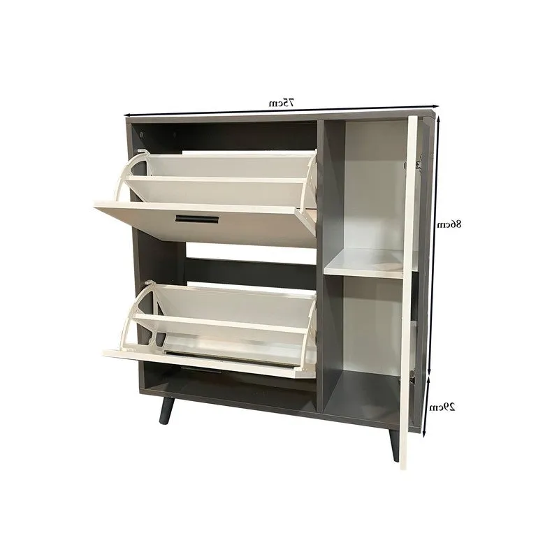 Shoe Storage White 3 Doors 2 Shelves