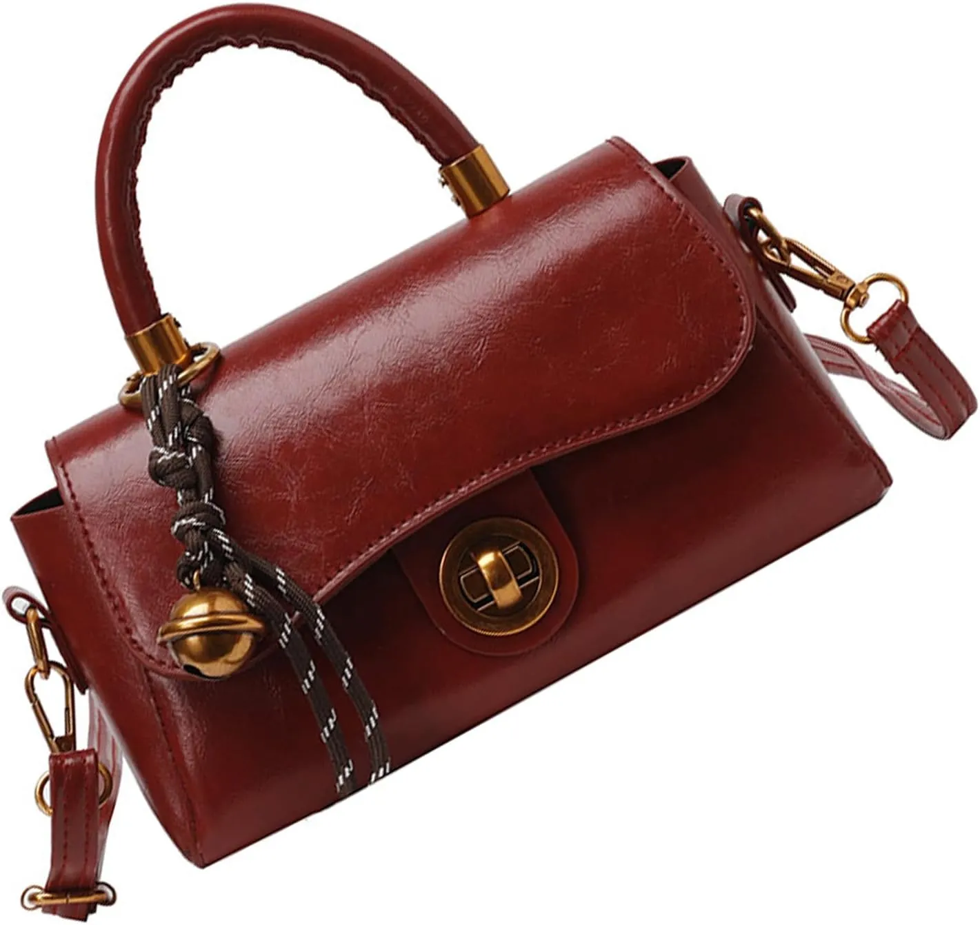 Shoulder HandbagVintage Styles Commuters Handbag PU Leather Shoulder Purse Small Square Crossbody Bag for Everyday Use and Travel