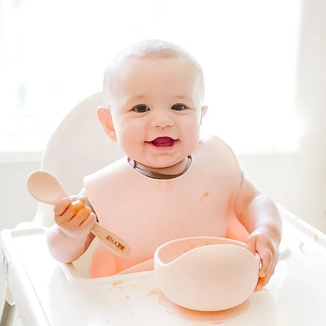 Silicone Bowl with Spoon Set - Blush