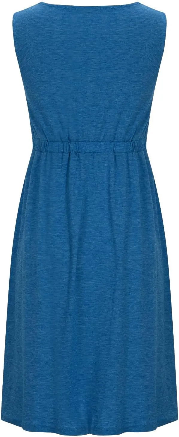 Sinzelimin Dresses for Women 2024 Casual Summer Sleeveless V-Neck Mini Dress, Women's Trendy Beach Sundresses Tank Dresses